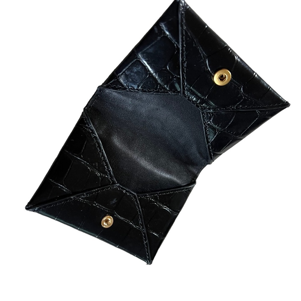 Nwt Tory Burch Parker Luxury Leather Cardholder Black Logo Wallet - Picture 3 of 9